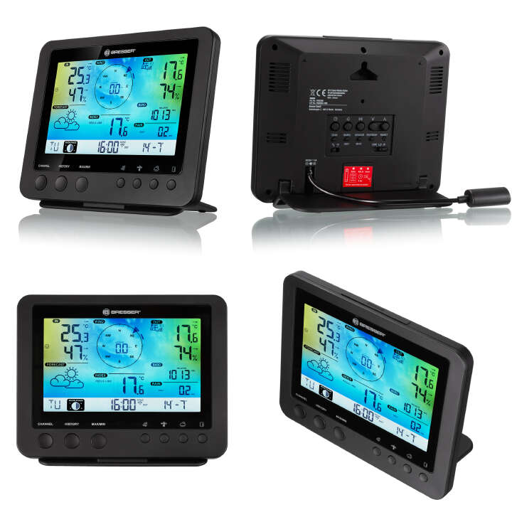 BRESSER WLAN-Farbwetterstation mit 5-in-1-Profi-Sensor